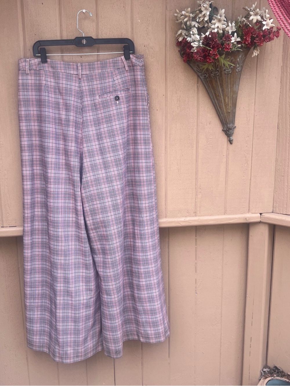 NEW Maeve Anthropologie The Avery Trousers Pleated Wide Leg Plaid Size 14 - Picture 7 of 14